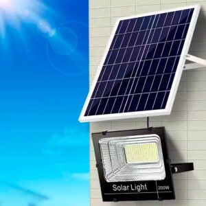 Lámpara Solar LED de 200W para Exterior - Iluminación Segura y Eficiente