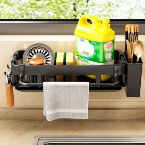 Estante organizador de pared para fregadero, cocina y baño