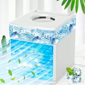 Mini Ventilador Portátil con Humidificador y Filtro, 3 Velocidades